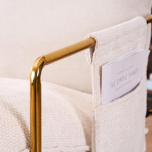 Carregar imagem no visualizador da galeria, 2 Sets 1 Case, Upholstered Hanging Armchair with Arm PocketsMetal frame, gold-plated craftsmanship, crushed foam cushions and skin-friendly woven fabric for living room and bedroom. Beige
