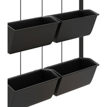 Carregar imagem no visualizador da galeria, 3-Tier Wall Planter with 6 Pots for Indoor and Outdoor Use, Hanging Plant Holder, Self Draining Wall Mounted Planter for Vegetables, Flowers, Herbs, Black
