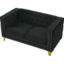 Carregar imagem no visualizador da galeria, 3-seater + 2-seater Combination sofa.BLACK VELVET
