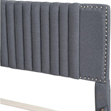 Load image into Gallery viewer, Full Size Upholstered Platform Bed with 2 Drawers and 1 Twin Size Trundle, Classic Headboard Design, Gray
