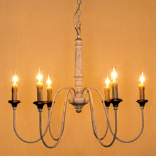 Cargar imagen en el visor de la galería, 6-Light French Country Candle-Style Chandelier in Distressed
