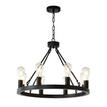Carregar imagem no visualizador da galeria, 6-Light Wagon Wheel Hanging Lights Modern Chandelier for Living Spaces

