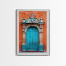 Cargar imagen en el visor de la galería, Change1 Mexican Wall Art, Colorful Mexican Door Architecture Painting Framed Canvas Print, Traditional Hacienda Architecture, Ready To Hang
