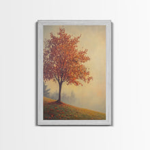 Load image into Gallery viewer, Framed Canvas Print of a Fall Landscape with Vibrant Autumn Tree and Leaves, Seasonal Wall Art, Best Gift Idea, Modern Farmhouse Decor
