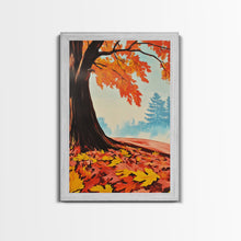 Carregar imagem no visualizador da galeria, Framed Canvas Print of Vibrant Autumn Tree and Leaves, Seasonal Wall Art, Fall Decor, Gift Idea, Modern Farmhouse, Autumn Landscape Art
