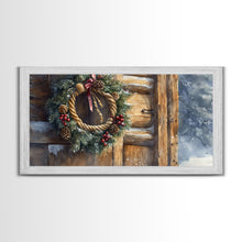 Cargar imagen en el visor de la galería, Christmas door decor, rustic Christmas decor, canvas print, Christmas decor wood, Christmas wall decor, holiday wall art

