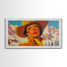 Load image into Gallery viewer, Framed Canvas Print autumn meets winter with vibrant fall trees snow-covered fields, seasonal art a unique blend of autumn winter decor
