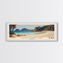 Carregar imagem no visualizador da galeria, Adventure Bay, Australia Watercolor Beach Print, Vacation Gift, Australia Wall Art, Framed Canvas Print, Framed Beach Painting
