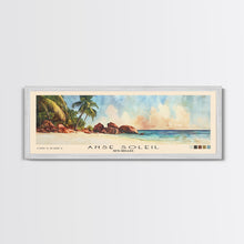Carregar imagem no visualizador da galeria, Anse Soleil, Seychelles Watercolor Beach Print, Vacation Gift, Seychelles Wall Art, Framed Canvas Print, Framed Beach Painting
