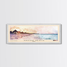Carregar imagem no visualizador da galeria, Arashi Beach, Aruba Watercolor Beach Print, Vacation Gift, Aruba Wall Art, Framed Canvas Print, Framed Beach Painting
