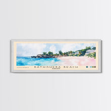 Load image into Gallery viewer, Bathsheba Beach, Barbados Watercolor Print, Vacation Gift, Barbados Wall Art, Beach Painting, Beach Decor, Large Wall Art, Wood Frame Art
