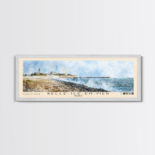 Load image into Gallery viewer, Belle-Île-en-Mer, France Watercolor Print, Vacation Gift, France Wall Art, Beach Painting, Beach Decor, Large Wall Art, Wood Frame Art
