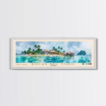 Load image into Gallery viewer, Bocas del Toro , Panamá Watercolor Beach Print, Vacation Gift, Panamá Wall Art, Framed Canvas Print, Framed Beach Painting
