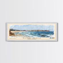 Load image into Gallery viewer, Bondi Beach, Sydney, Australia Watercolor Print, Vacation Gift, Sydney, Australia Wall Art, Beach Painting, Beach Decor, Large Wall Art, Wood Frame Art

