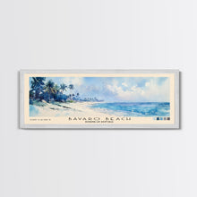 Carregar imagem no visualizador da galeria, Bávaro Beach, Dominican Republic Watercolor Beach Print, Vacation Gift, Dominican Republic Wall Art, Framed Canvas Print, Framed Beach Painting
