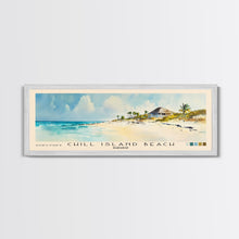 Cargar imagen en el visor de la galería, Chill Island Beach, Bahamas Watercolor Beach Print, Vacation Gift, Bahamas Wall Art, Framed Canvas Print, Framed Beach Painting
