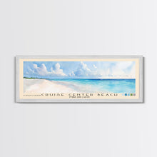 Load image into Gallery viewer, Cruise Center Beach, Turks and Caicos Watercolor Print, Vacation Gift, Turks and Caicos Wall Art, Beach Painting, Beach Decor, Large Wall Art, Wood Frame Art
