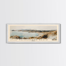 Load image into Gallery viewer, Falassarna Beach, Greece Watercolor Print, Vacation Gift, Greece Wall Art, Beach Painting, Beach Decor, Large Wall Art, Wood Frame Art
