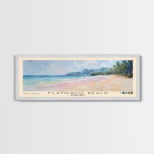 Cargar imagen en el visor de la galería, Flamenco Beach, Puerto Rico Watercolor Beach Print, Vacation Gift, Puerto Rico Wall Art, Framed Canvas Print, Framed Beach Painting
