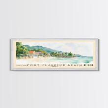 Carregar imagem no visualizador da galeria, Fort Clarence Beach, Jamaica Watercolor Beach Print, Vacation Gift, Jamaica Wall Art, Framed Canvas Print, Framed Beach Painting
