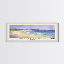 Load image into Gallery viewer, Freshwater Beach, Australia Watercolor Beach Print, Vacation Gift, Australia Wall Art, Framed Canvas Print, Framed Beach Painting

