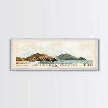 Load image into Gallery viewer, Genovesa Island, Ecuador Watercolor Beach Print, Vacation Gift, Ecuador Wall Art, Framed Canvas Print, Framed Beach Painting
