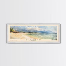 Load image into Gallery viewer, Gili Meno, Indonesia Watercolor Print, Vacation Gift, Indonesia Wall Art, Beach Painting, Beach Decor, Large Wall Art, Wood Frame Art
