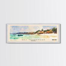 Carregar imagem no visualizador da galeria, Gili Trawangan, Indonesia Watercolor Beach Print, Vacation Gift, Indonesia Wall Art, Framed Canvas Print, Framed Beach Painting

