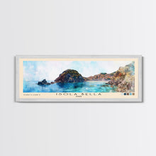 Load image into Gallery viewer, Isola Bella, Italy Watercolor Beach Print, Vacation Gift, Italy Wall Art, Framed Canvas Print, Framed Beach Painting
