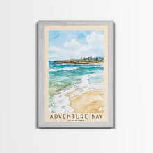 Carregar imagem no visualizador da galeria, Adventure Bay, Australia Watercolor Beach Print, Vacation Gift, Australia Wall Art, Framed Canvas Print, Framed Beach Painting
