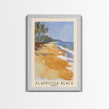 Load image into Gallery viewer, Alappuzha Beach, India Watercolor Print, Vacation Gift, India Wall Art, Beach Painting, Beach Decor, Large Wall Art, Wood Frame Art
