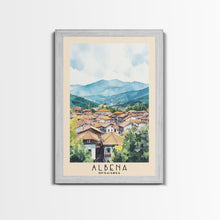 Carregar imagem no visualizador da galeria, Albena, Bulgaria Watercolor Beach Print, Vacation Gift, Bulgaria Wall Art, Framed Canvas Print, Framed Beach Painting

