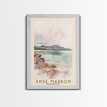 Load image into Gallery viewer, Anse Marron, Seychelles Watercolor Print, Vacation Gift, Seychelles Wall Art, Beach Painting, Beach Decor, Large Wall Art, Wood Frame Art
