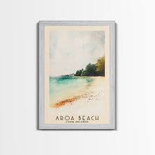 Load image into Gallery viewer, Aroa Beach, Cook Islands Watercolor Print, Vacation Gift, Cook Islands Wall Art, Beach Painting, Beach Decor, Large Wall Art, Wood Frame Art
