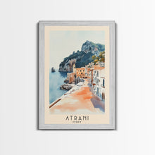 Load image into Gallery viewer, Atrani, Italy Watercolor Beach Print, Vacation Gift, Italy Wall Art, Beach Painting, Beach Decor, Beach Painting
