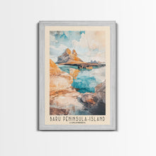 Load image into Gallery viewer, Barú Peninsula-Island, Colombia Watercolor Beach Print, Vacation Gift, Colombia Wall Art, Beach Painting, Beach Decor, Beach Painting
