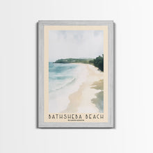 Load image into Gallery viewer, Bathsheba Beach, Barbados Watercolor Print, Vacation Gift, Barbados Wall Art, Beach Painting, Beach Decor, Large Wall Art, Wood Frame Art
