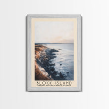 Load image into Gallery viewer, Block Island, Rhode Island,United States Watercolor Print, Vacation Gift, Rhode Island,United States Wall Art, Beach Painting, Beach Decor, Large Wall Art, Wood Frame Art
