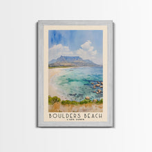 Load image into Gallery viewer, Boulders Beach, Cape Town Watercolor Beach Print, Vacation Gift, Cape Town Wall Art, Beach Painting, Beach Decor, Beach Painting
