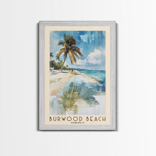 Carregar imagem no visualizador da galeria, Burwood Beach, Jamaica Watercolor Beach Print, Vacation Gift, Jamaica Wall Art, Framed Canvas Print, Framed Beach Painting
