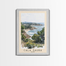 Cargar imagen en el visor de la galería, Cala Saura, Spain Watercolor Print, Vacation Gift, Spain Wall Art, Vacation Wall Art, Vacatation Memories, Beach Decor, Beach Or Lakehouse Art
