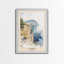 Load image into Gallery viewer, Capri, Italy Watercolor Beach Print, Vacation Gift, Italy Wall Art, Beach Painting, Beach Decor, Beach Painting
