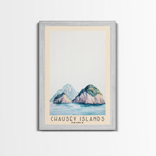 Cargar imagen en el visor de la galería, Chausey Islands, France Watercolor Beach Print, Vacation Gift, France Wall Art, Framed Canvas Print, Framed Beach Painting

