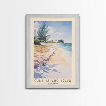 Cargar imagen en el visor de la galería, Chill Island Beach, Bahamas Watercolor Beach Print, Vacation Gift, Bahamas Wall Art, Framed Canvas Print, Framed Beach Painting
