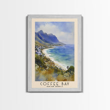 Load image into Gallery viewer, Coffee Bay, South Africa Watercolor Print, Vacation Gift, South Africa Wall Art, Beach Painting, Beach Decor, Large Wall Art, Wood Frame Art
