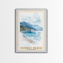 Load image into Gallery viewer, Dobrec Beach, Montenegro Watercolor Beach Print, Vacation Gift, Montenegro Wall Art, Beach Painting, Beach Decor, Beach Painting
