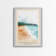 Cargar imagen en el visor de la galería, Flamenco Beach, Puerto Rico Watercolor Beach Print, Vacation Gift, Puerto Rico Wall Art, Framed Canvas Print, Framed Beach Painting
