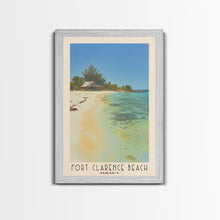 Carregar imagem no visualizador da galeria, Fort Clarence Beach, Jamaica Watercolor Beach Print, Vacation Gift, Jamaica Wall Art, Framed Canvas Print, Framed Beach Painting
