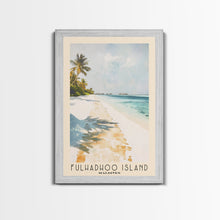 Load image into Gallery viewer, Fulhadhoo Island, Maldives Watercolor Beach Print, Vacation Gift, Maldives Wall Art, Beach Painting, Beach Decor, Beach Painting
