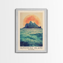 Carregar imagem no visualizador da galeria, Genovesa Island, Ecuador Watercolor Beach Print, Vacation Gift, Ecuador Wall Art, Framed Canvas Print, Framed Beach Painting
